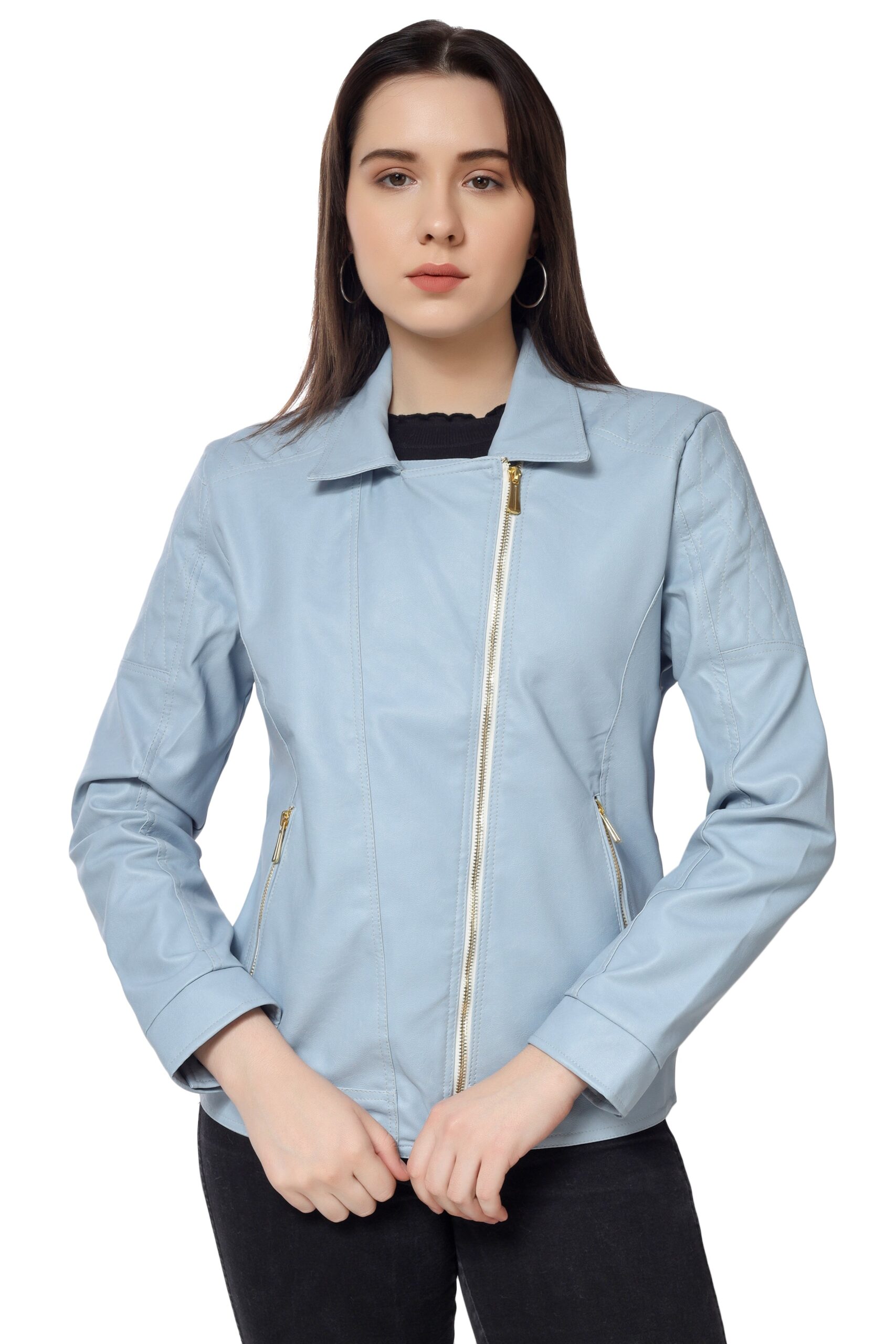 Moto Jacket of Women In Vegan Leather :- Charmshilp - Image 4