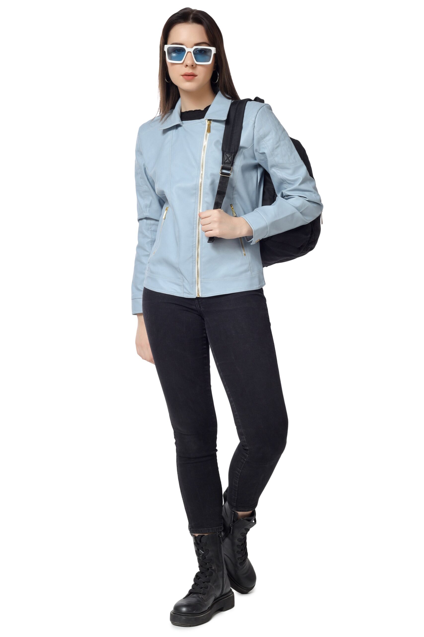 Moto Jacket of Women In Vegan Leather :- Charmshilp - Image 6