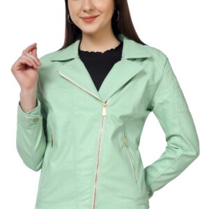 Women's Biker Jacket In Genuine Faux Leather :- Charmshilp