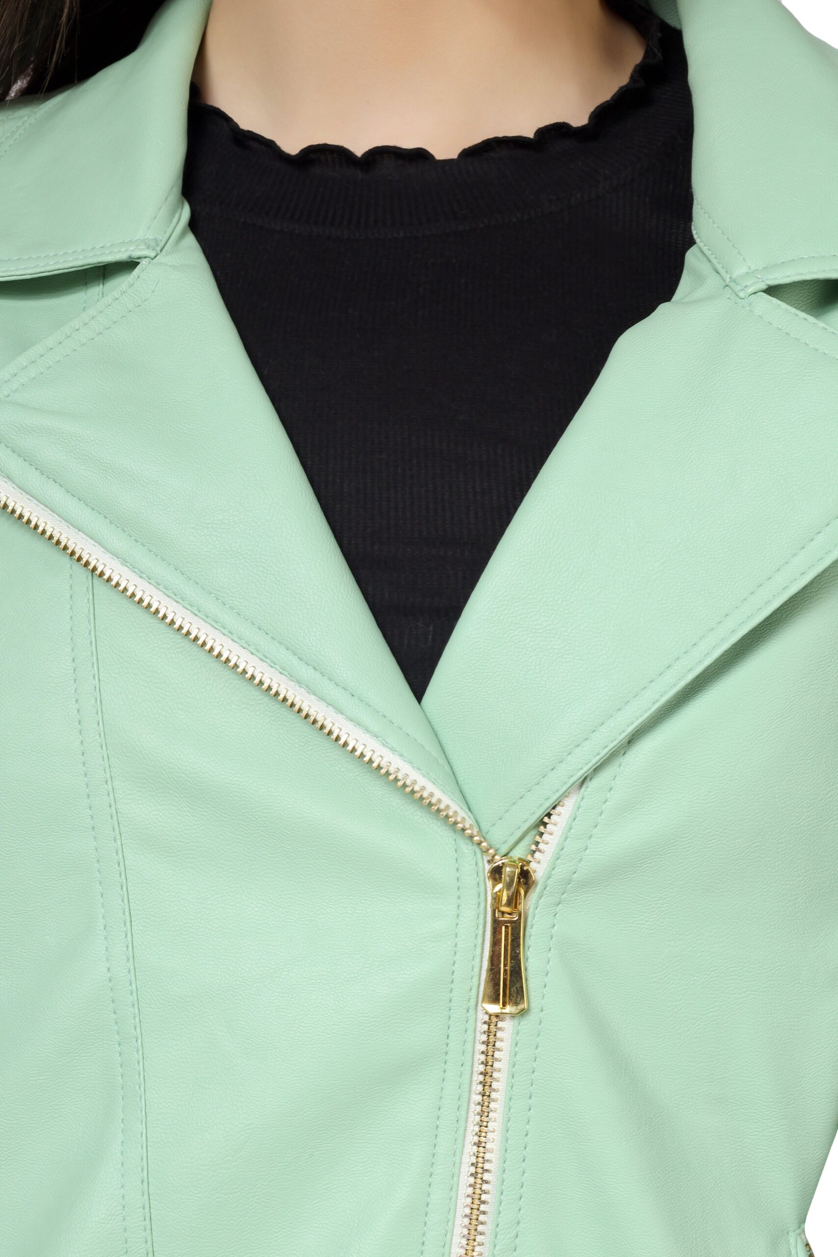 Women's Biker Jacket In Genuine Faux Leather :- Charmshilp - Image 6