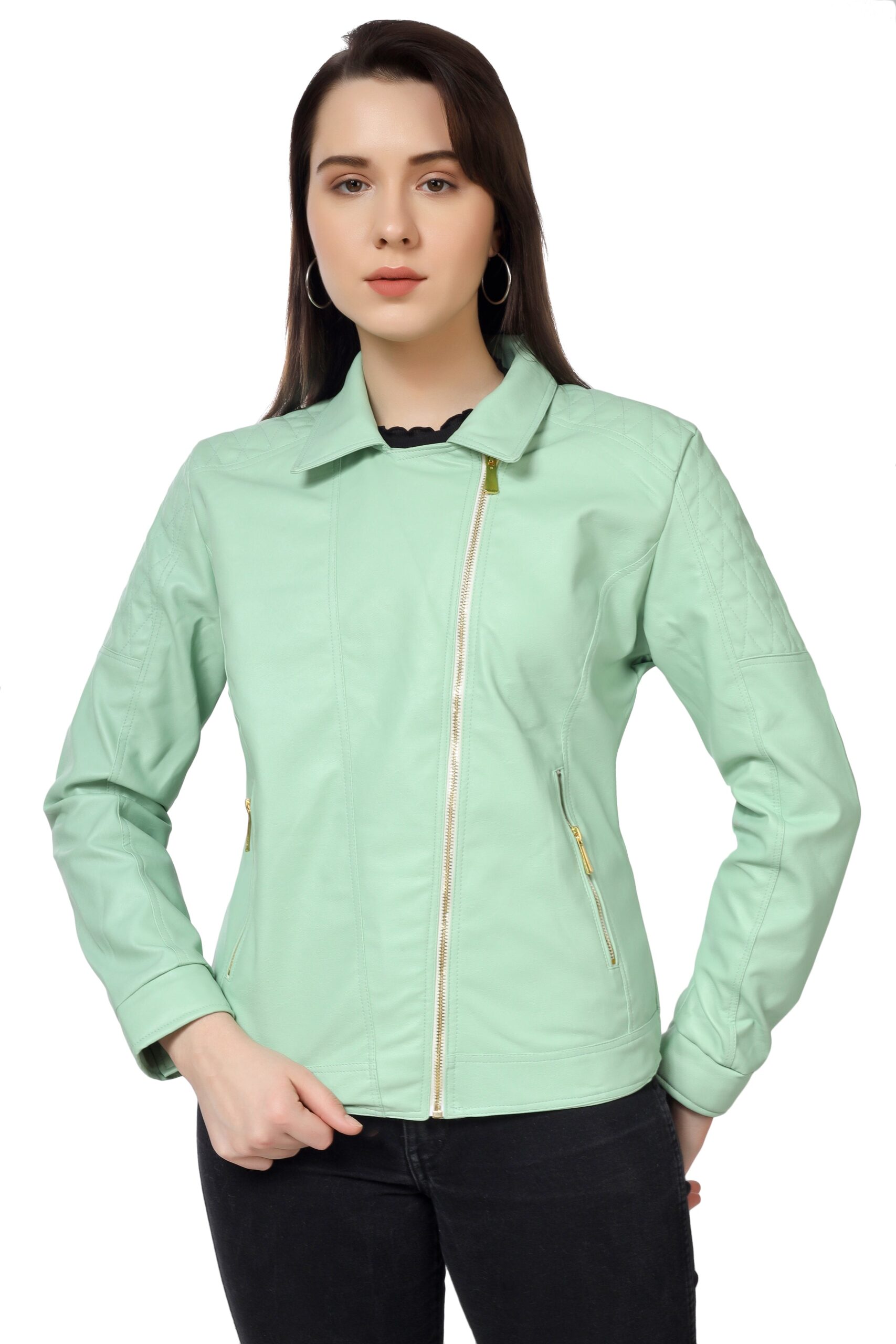 Women's Biker Jacket In Genuine Faux Leather :- Charmshilp - Image 7