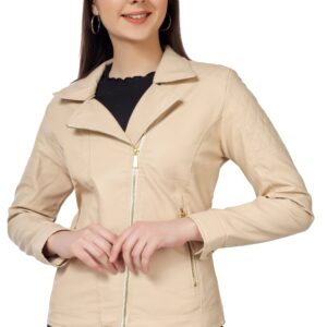 Women's Biker Jacket In Genuine Faux Leather :- Charmshilp