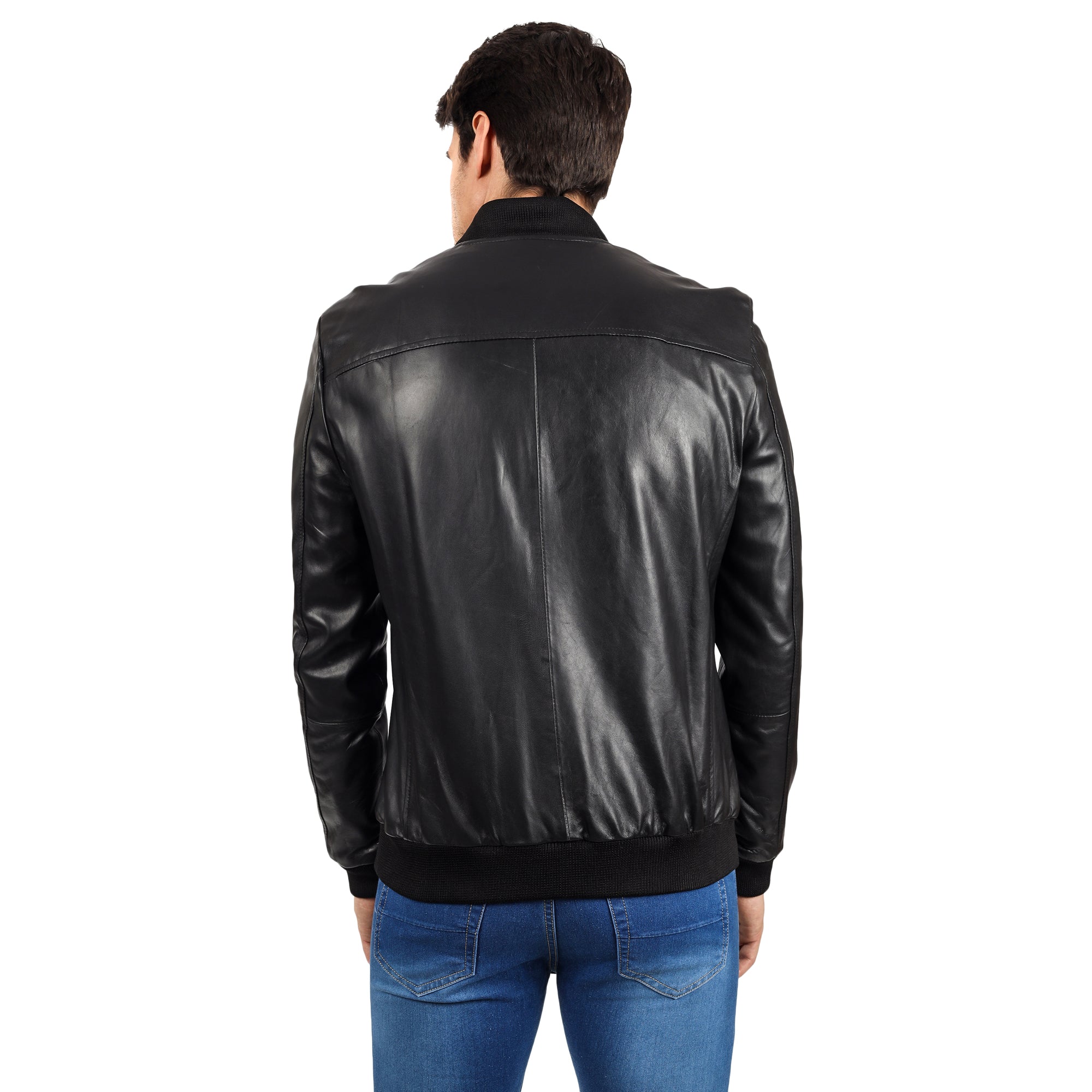 Elegant Bomber Leather Jacket - Image 2