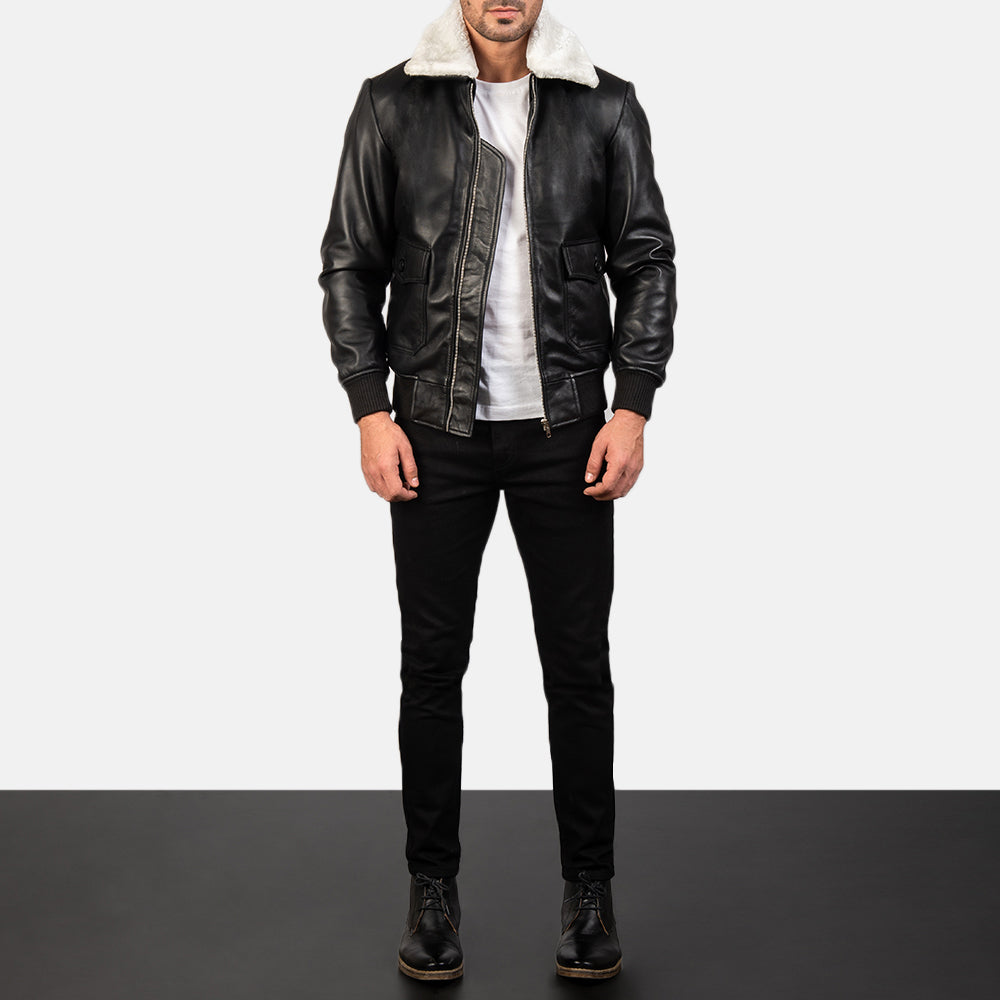 The Conqueror Bomber Leather Jacket - Image 6
