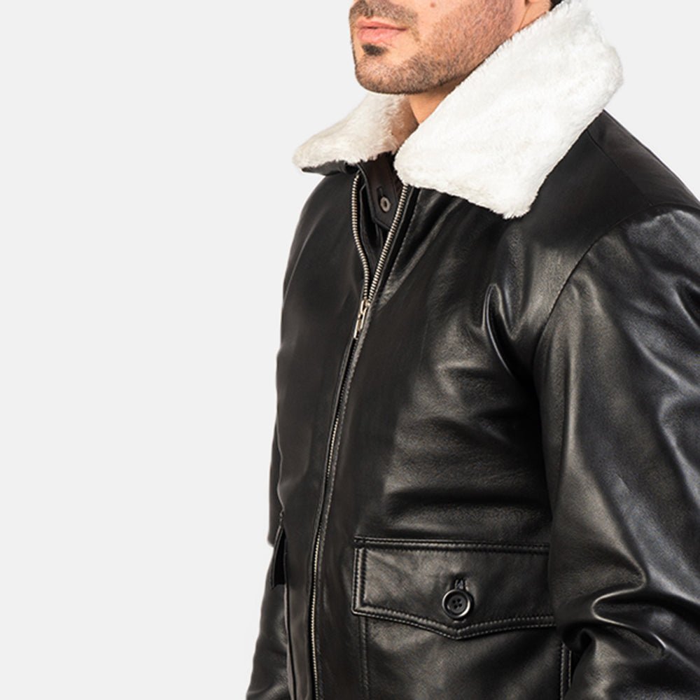 The Conqueror Bomber Leather Jacket - Image 5